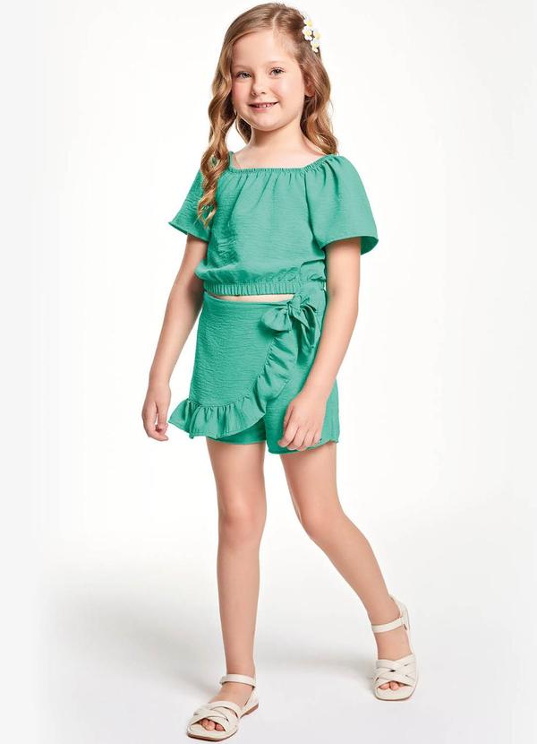 Trick Nick - Conjunto Blusa com Shorts Saia Verde