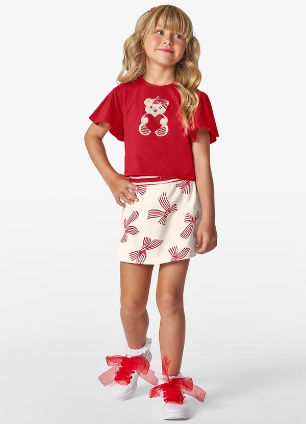 Trick Nick - Conjunto Blusa com Shorts Saia Vermelho 1
