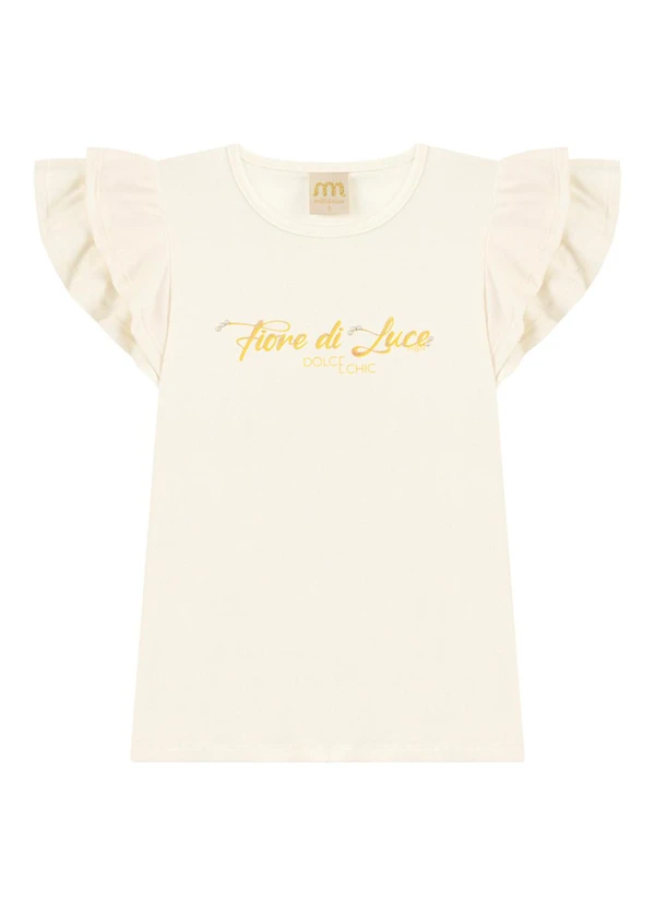 Milli e Nina - Conjunto Blusa com Shorts Texturizado Bege 2