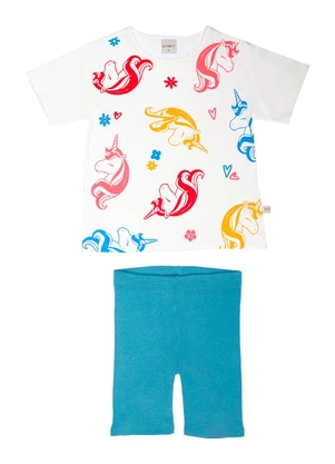 Tink Bink - Conjunto Blusa com Silk e Bermuda Ciclista Nude - TINK BINK