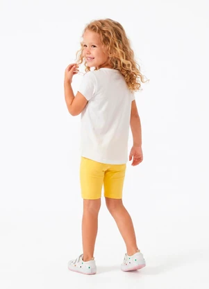 Sweet Lemon - Conjunto Blusa com Silk e Ciclista Branco - SWEET LEMON