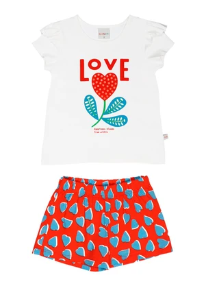 Tink Bink - Conjunto Blusa com Silk e Short Estampado Nude - TINK BINK