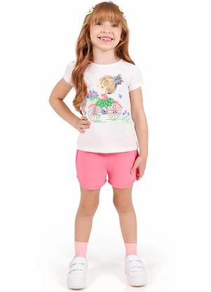 Tink Bink - Conjunto Blusa com Silk e Short Rosa - TINK BINK