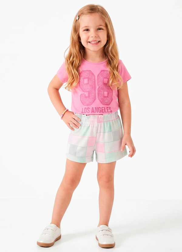 Sweet Lemon - Conjunto Blusa com Silk e Short Rosa
