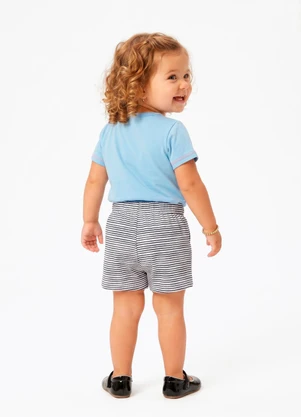 Sweet Lemon - Conjunto Blusa com Silk e Shorts Azul - SWEET LEMON