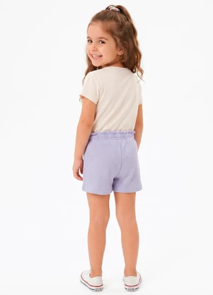 Sweet Lemon - Conjunto Blusa com Silk e Shorts Bege - SWEET LEMON