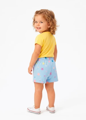Sweet Lemon - Conjunto Blusa com Silk e Shorts Saia Amarelo - SWEET LEMON