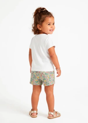 Sweet Lemon - Conjunto Blusa com Silk e Shorts Saia Branco - SWEET LEMON