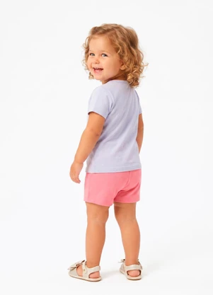 Sweet Lemon - Conjunto Blusa com Silk e Shorts Saia Roxo - SWEET LEMON