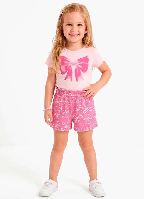 Sweet Lemon - Conjunto Blusa com Silk Shorts Rosa