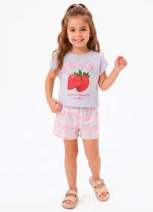Sweet Lemon - Conjunto Blusa com Silk Shorts Roxo - SWEET LEMON