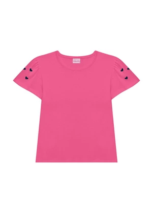 Duduka - Conjunto Blusa Coração e Short Saia Rosa - DUDUKA