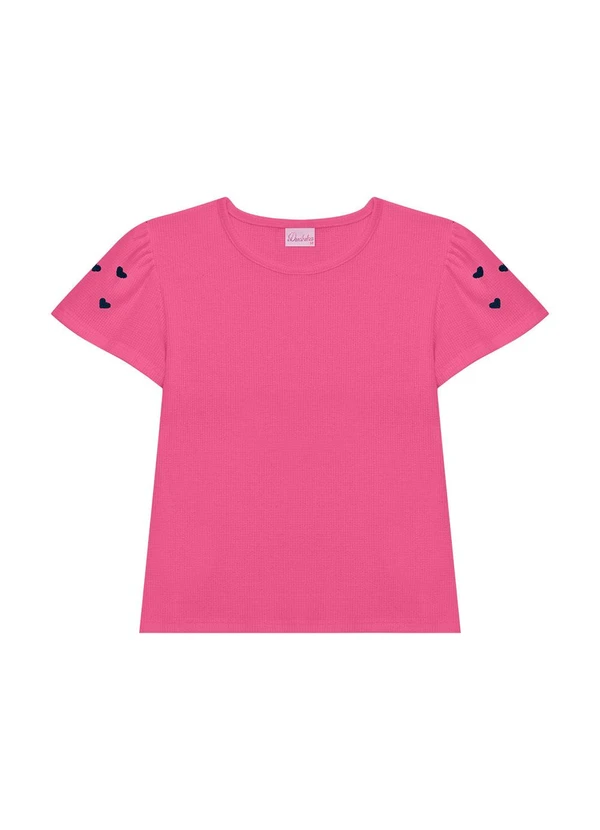 Duduka - Conjunto Blusa Coração e Short Saia Rosa