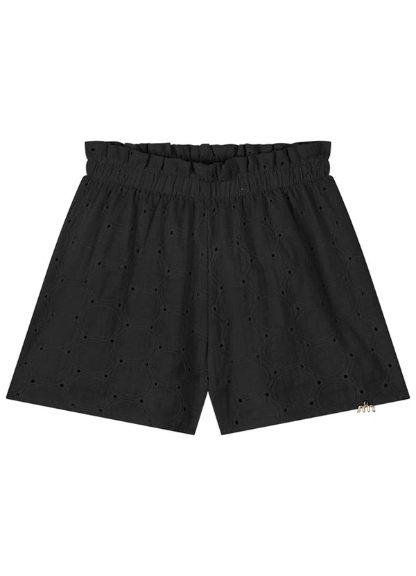 Milli e Nina - Conjunto Blusa Cotton com Sshorts Laise Preto 3