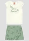 Kely Kety - Conjunto Blusa Cotton e Shorts-Saia Bege - variação: Bege