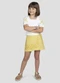 Kely Kety - Conjunto Blusa Cotton e Shorts Saia Branco - variação: Branco
