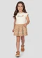 Kely Kety - Conjunto Blusa Cotton Shorts Saia Viscose Branco - variação: Bege