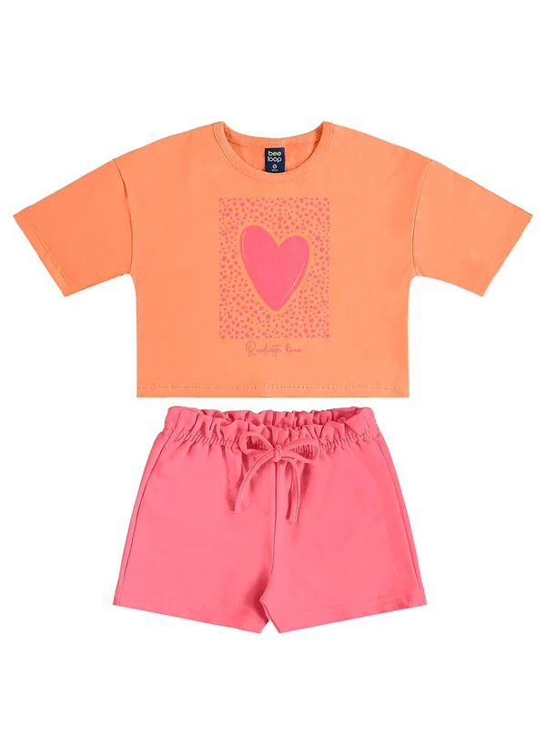 Bee Loop - Conjunto Blusa Cropped e Short Laranja