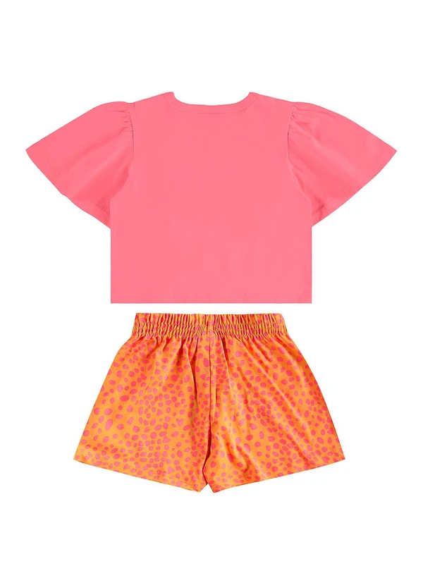 Bee Loop - Conjunto Blusa Cropped e Short Rosa 4