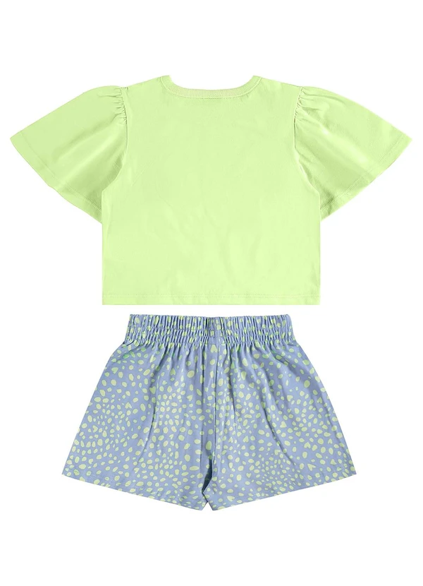 Bee Loop - Conjunto Blusa Cropped e Short Verde 4