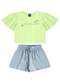Bee Loop - Conjunto Blusa Cropped e Short Verde - variação: Verde
