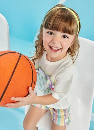 Abrange - Conjunto Blusa Cropped e Short Multicores - ABRANGE