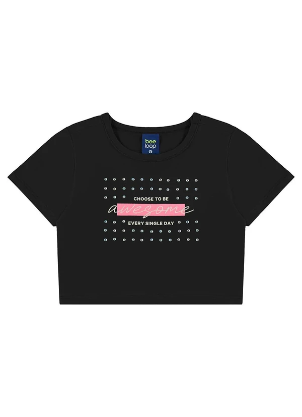 Bee Loop - Conjunto Blusa Cropped e Short-Saia Preto 3