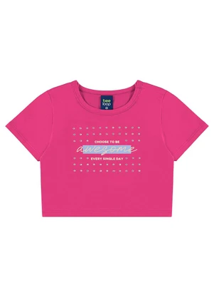 Bee Loop - Conjunto Blusa Cropped e Short-Saia Rosa - BEE LOOP