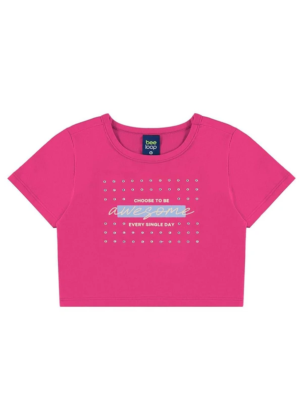 Bee Loop - Conjunto Blusa Cropped e Short-Saia Rosa 2