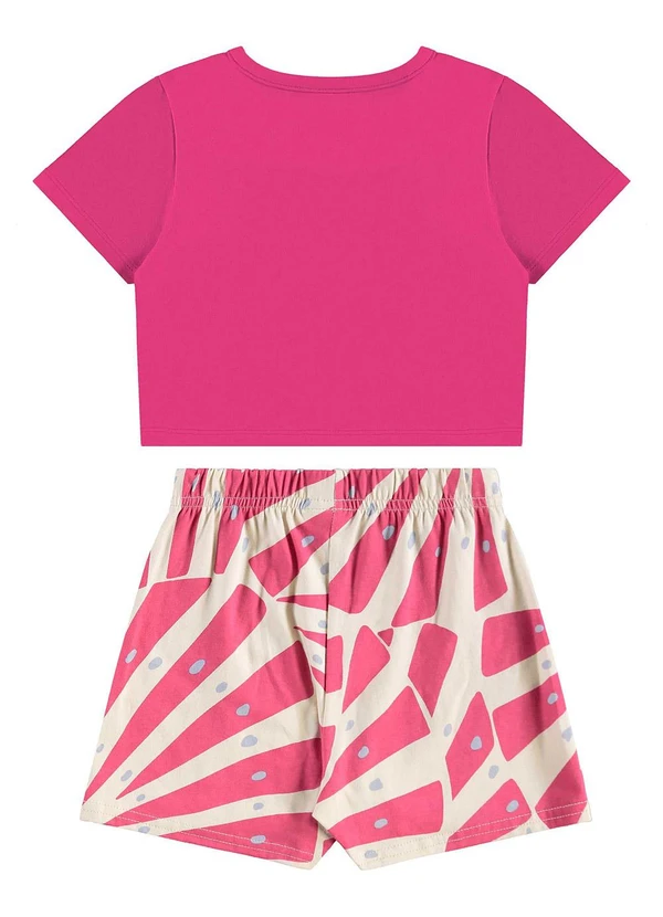Bee Loop - Conjunto Blusa Cropped e Short-Saia Rosa 4