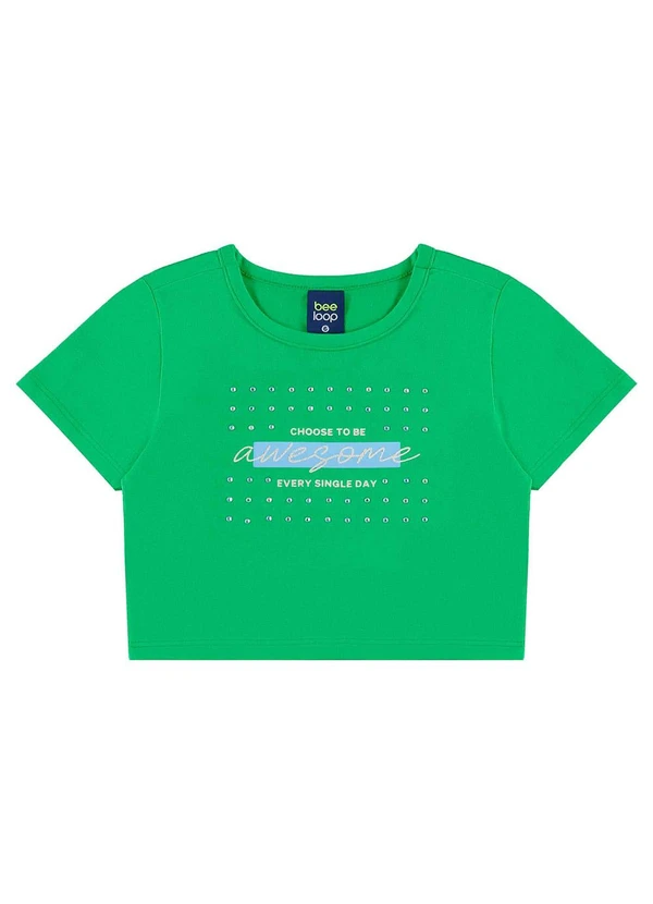 Bee Loop - Conjunto Blusa Cropped e Short-Saia Verde 2