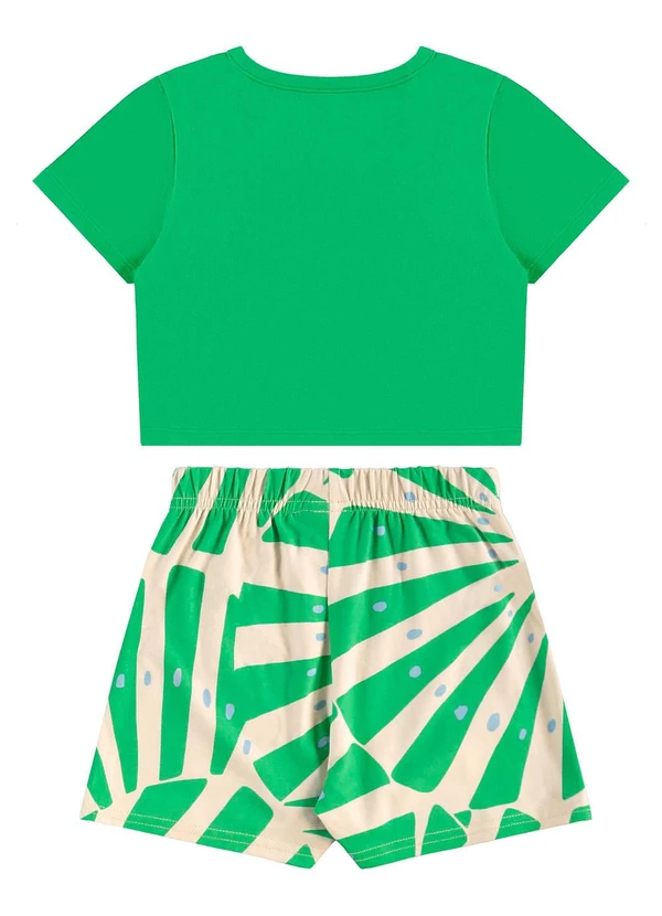 Bee Loop - Conjunto Blusa Cropped e Short-Saia Verde 4