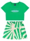 Bee Loop - Conjunto Blusa Cropped e Short-Saia Preto - variação: Verde