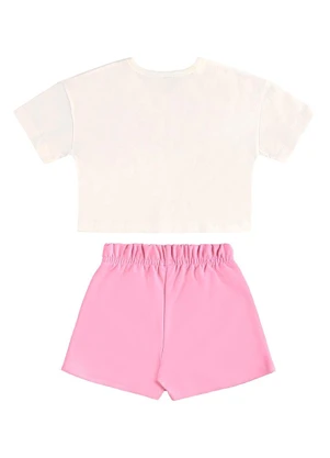Bee Loop - Conjunto Blusa Cropped Short-Saia Bege - BEE LOOP