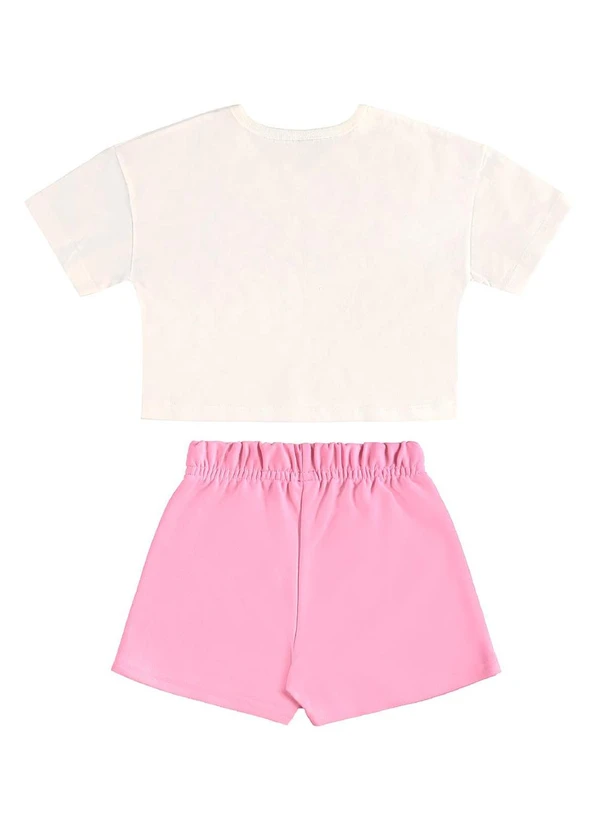 Bee Loop - Conjunto Blusa Cropped Short-Saia Bege 2