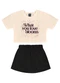 Bee Loop - Conjunto Blusa Cropped Short-Saia Bege - variação: Bege