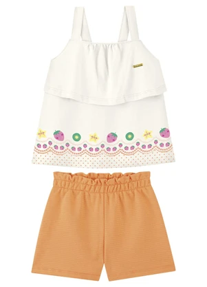 Marlan - Conjunto Blusa de Alças e Shorts Bege - MARLAN
