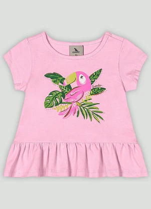 Conjunto Blusa e Bermuda Ciclista Bebê Quimby Rosa - QUIMBY