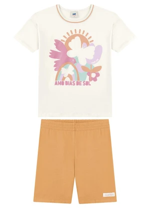 Marlan - Conjunto Blusa e Bermuda Ciclista Bege - MARLAN