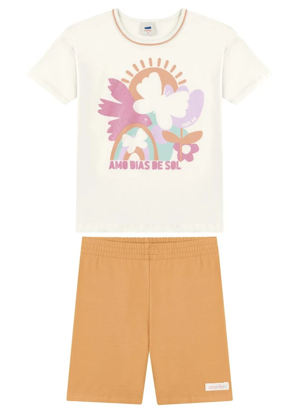 Marlan - Conjunto Blusa e Bermuda Ciclista Bege