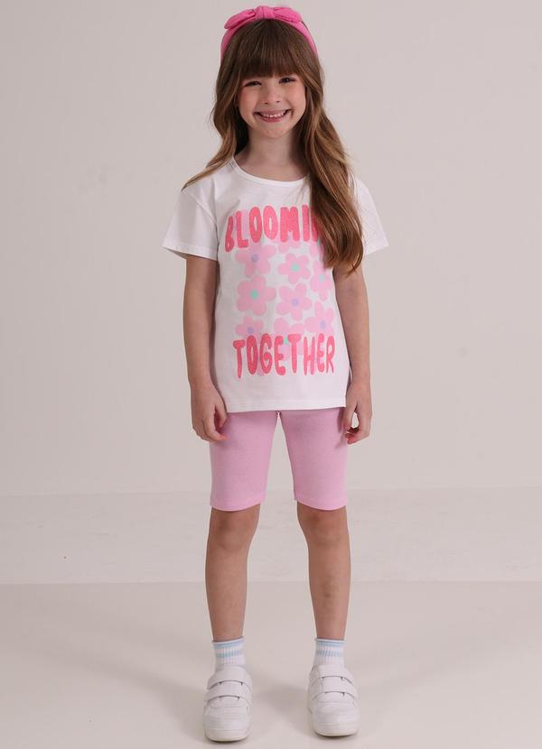 Tink Bink - Conjunto Blusa e Bermuda Ciclista Off White