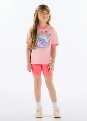 Quimby - Conjunto Blusa e Bermuda Ciclista Rosa - QUIMBY