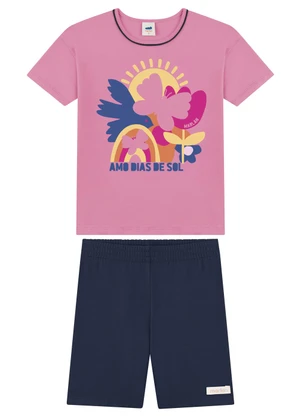 Marlan - Conjunto Blusa e Bermuda Ciclista Rosa - MARLAN