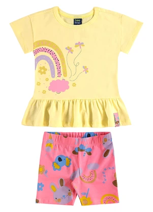 Bee Loop - Conjunto Blusa e Bermuda Infantil Amarelo - BEE LOOP