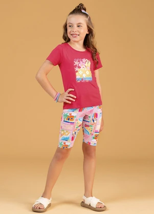 Soft Bonni - Conjunto Blusa e Bermuda Infantil Feminino Rosa - SOFT BONNI