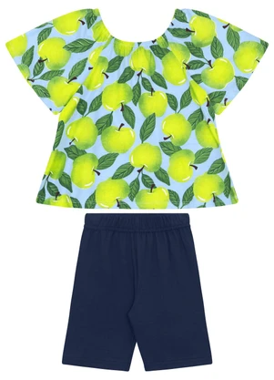 Conjunto Blusa e Bermuda Menina Bee Loop Preto - BEE LOOP