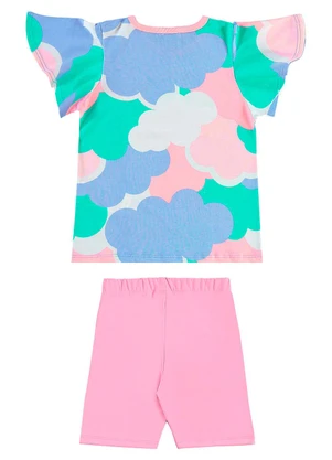 Bee Loop - Conjunto Blusa e Bermuda Menina Rosa - BEE LOOP
