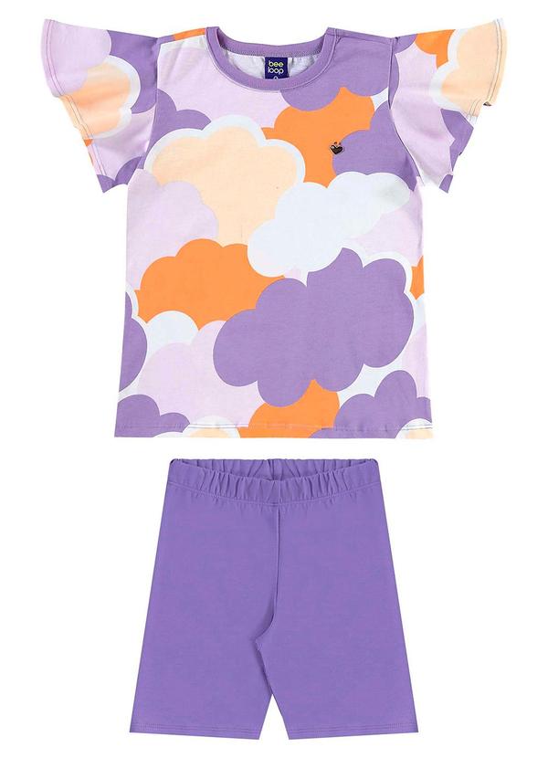 Bee Loop - Conjunto Blusa e Bermuda Menina Roxo 1
