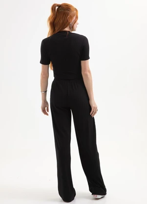 Cativa You - Conjunto Blusa e Calça em Canelado Preto - CATIVA YOU