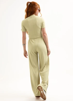 Cativa You - Conjunto Blusa e Calça em Canelado Verde - CATIVA YOU